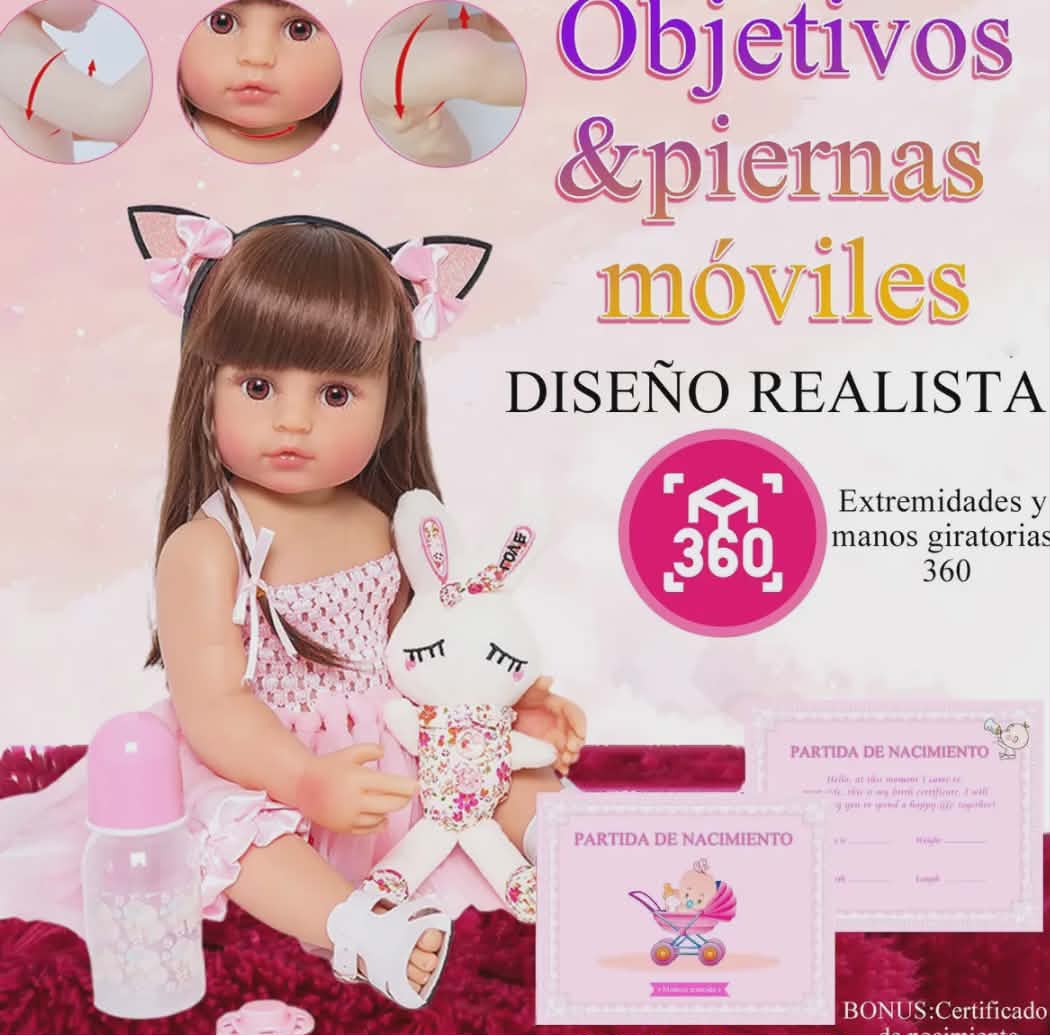 Muñeca Bebé Reborn Realista con 2 Cambios de Ropa (55 cm)