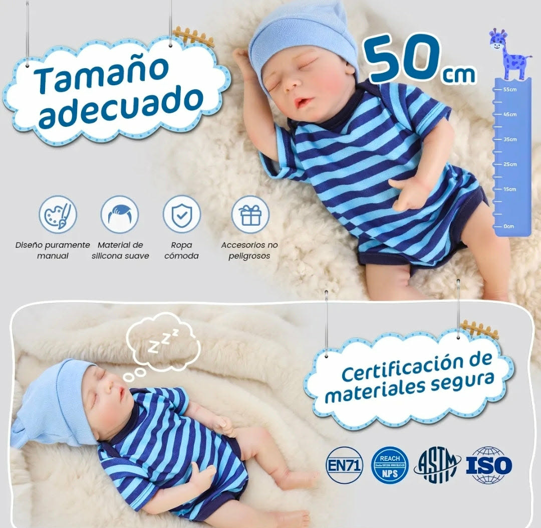 Bebé Reborn de Silicona Cuerpo Completo (50 cm)