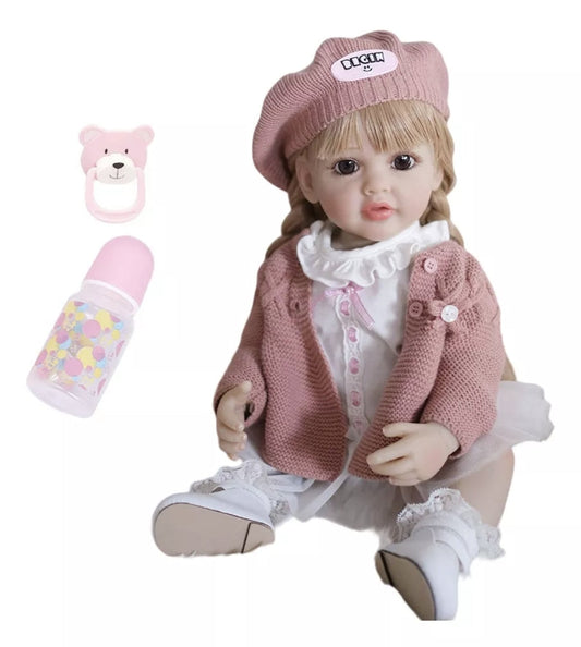 Muñeca Bebé Reborn de Silicona Cuerpo Completo (55 cm)