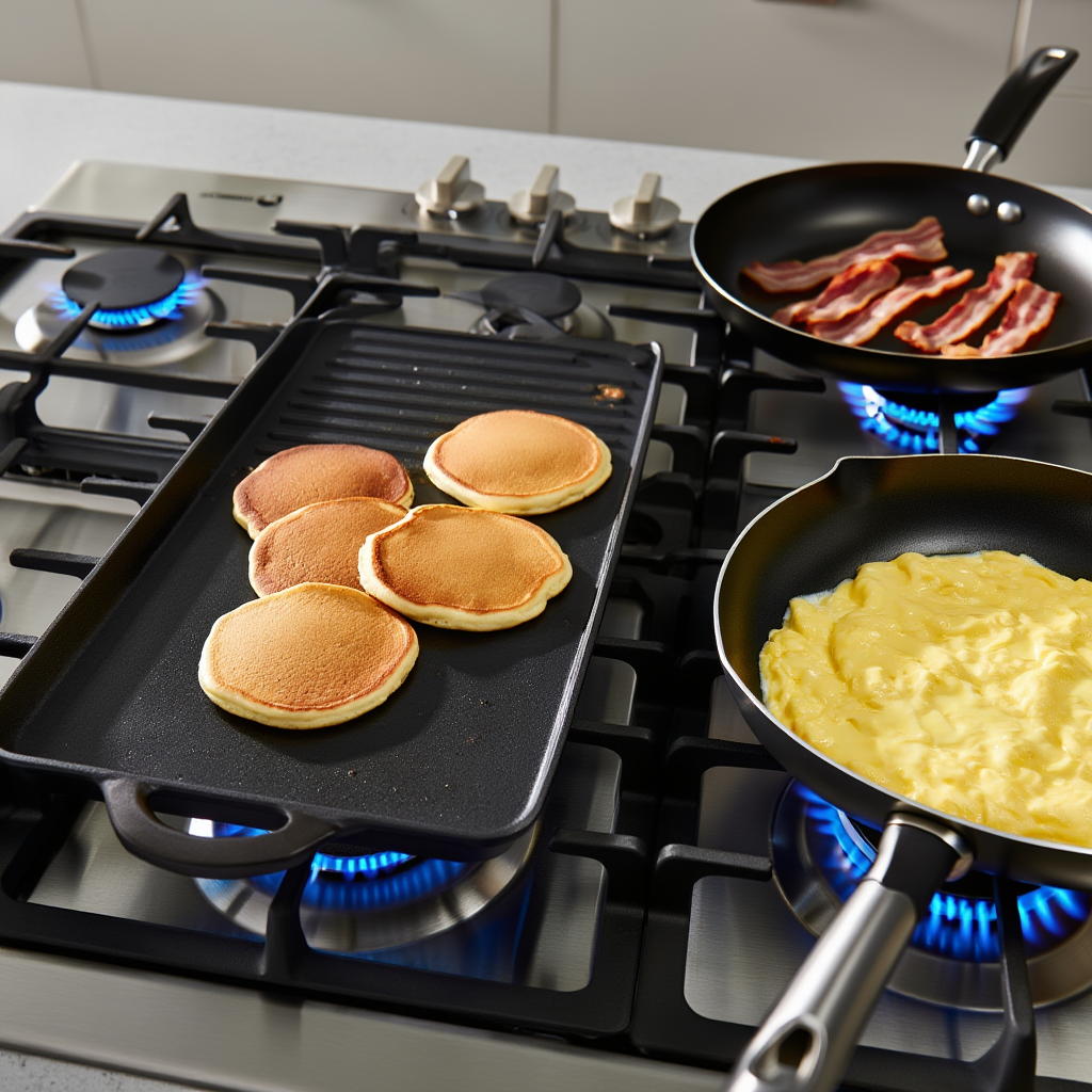 Estufa Empotrable SHORBULL® de 5 Quemadores + Comal