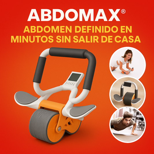 AbdoMax ejercitador abdominal portátil para definir abdomen en casa - Vista frontal.